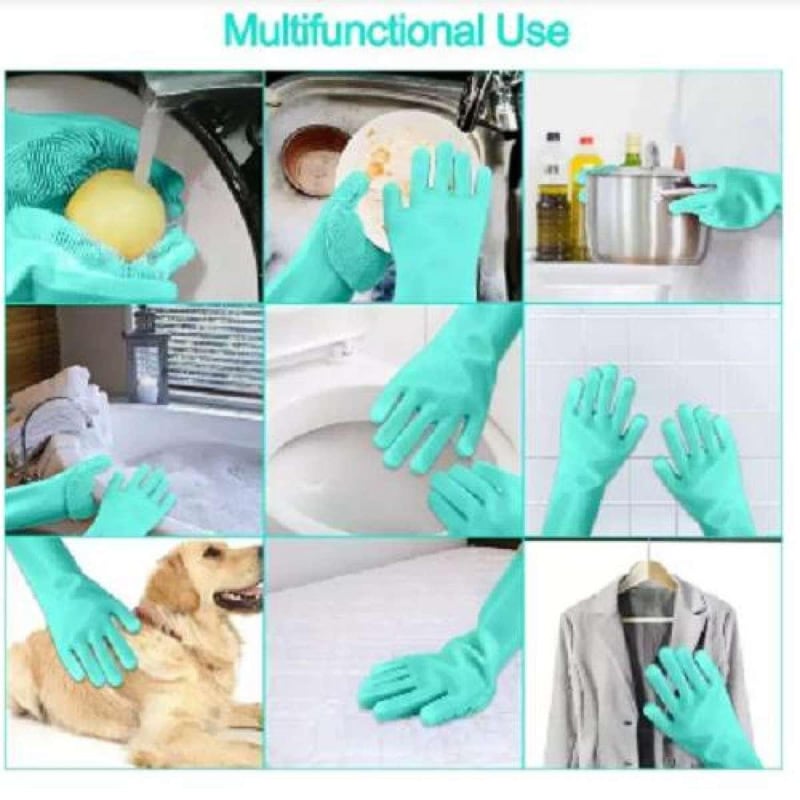 Picture of Silicone Dishwashing Kitchen Hand Gloves