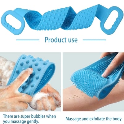Picture of 1Pcs Back Scrubber for Shower,Silicone Bath Body Brush,Exfoliating & Deep Clean,Silcone Body Scrubbers,Comfortable Massage for Your Skin