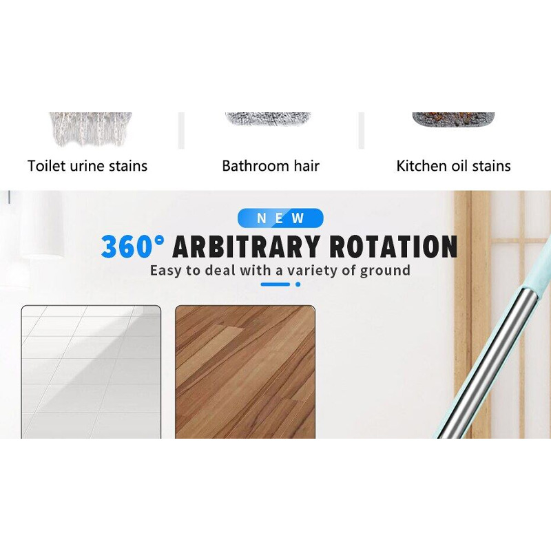 Picture of 360 Magic Mop Floor Cleaning House Cleaner Microfiber Mop Squeeze Flat Mop 360 Rotation Spin Mop Wet Dry Floor Cleaning Tool