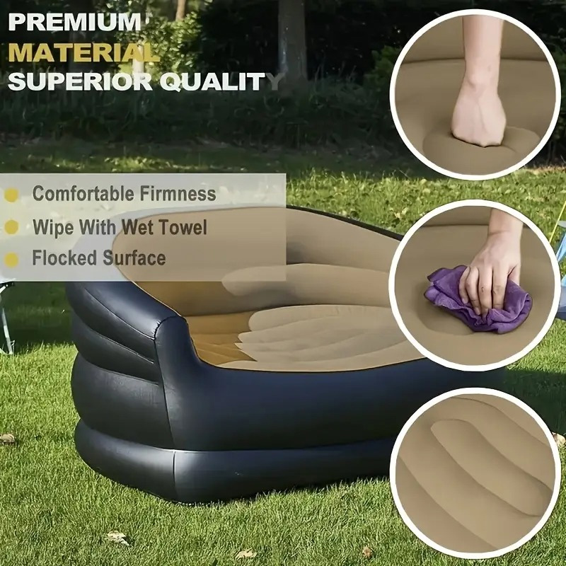 Picture of Inflatable Sofa for Camping and Outdoor Leisure, Lightweight and Portable Folding Mattress Recliner Chair, Suitable for Patio, Lawn or Backyard Use