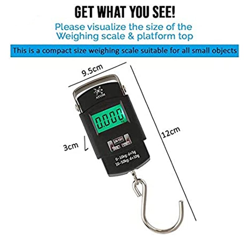 Picture of Trendsetter -Upscale Living -Stainless Steel Hook Electronic Digital Hanging Portable Scale with LCD Display- Inventive Choice