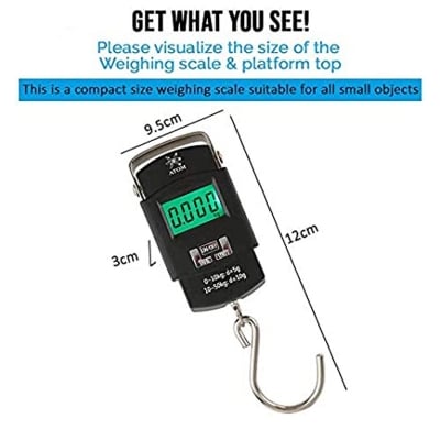 Picture of Trendsetter -Upscale Living -Stainless Steel Hook Electronic Digital Hanging Portable Scale with LCD Display- Inventive Choice