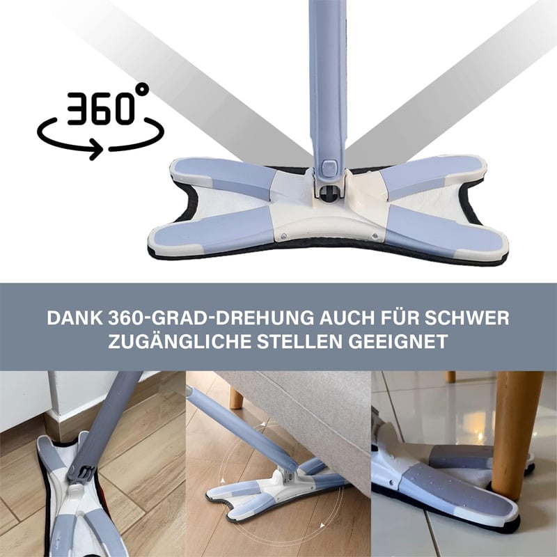 Picture of Indulge Durablity - Exceotional Quality - X-Type 360 Degree Flat Hand-Free Wash Mop - Sustainable Option - Exclusive Experience