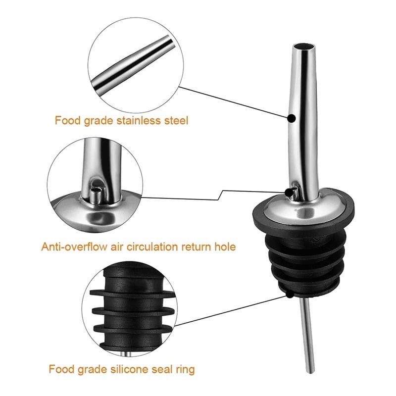 Picture of Stainless Steel Pourers,Speed Pourer, Liquor Bottle Pourers and Vinegar Tapered Stopper Spout