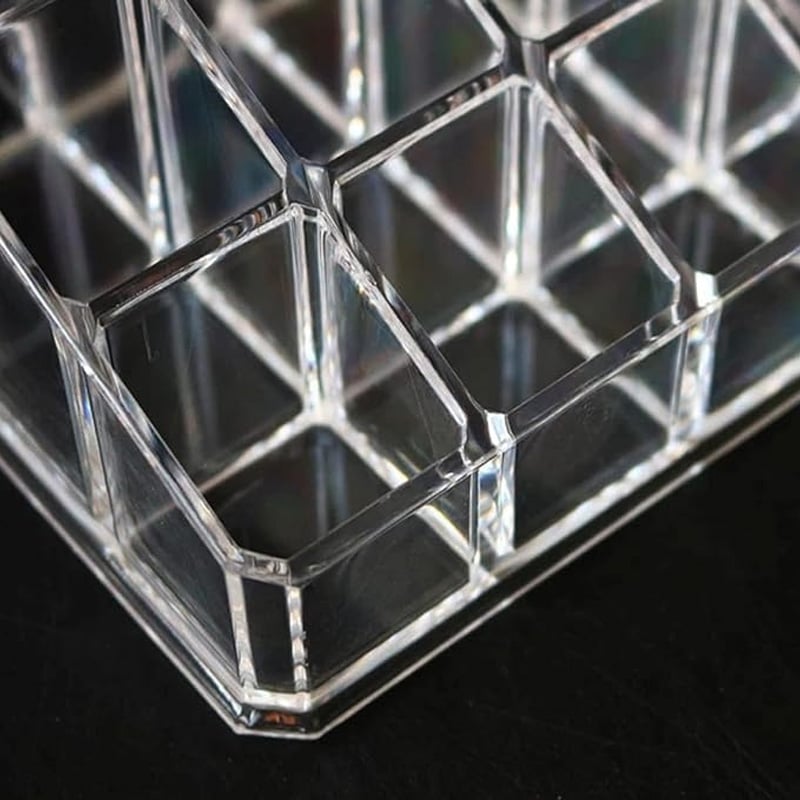 Picture of 24 Grid Acrylic Makeup Organiser Transparent Plastic Makeup Cosmetic Storage Box Lipstick Nail Paint/Polish Holder Display Stand Organizer