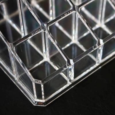 Picture of 24 Grid Acrylic Makeup Organiser Transparent Plastic Makeup Cosmetic Storage Box Lipstick Nail Paint/Polish Holder Display Stand Organizer