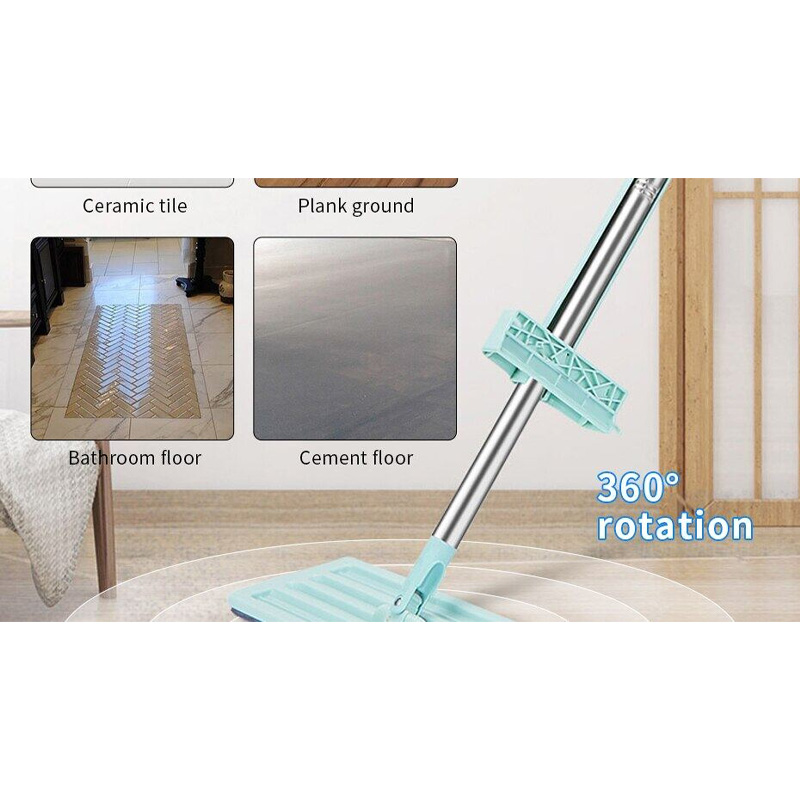 Picture of 360 Magic Mop Floor Cleaning House Cleaner Microfiber Mop Squeeze Flat Mop 360 Rotation Spin Mop Wet Dry Floor Cleaning Tool
