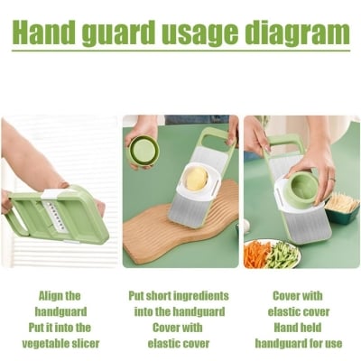 Picture of Kitchen 5 in 1 Stainless Steel Multifunctional Safe Manual Vegetable Slicer Cutter Potato Shredders Garlic Carrot Grater Chopper