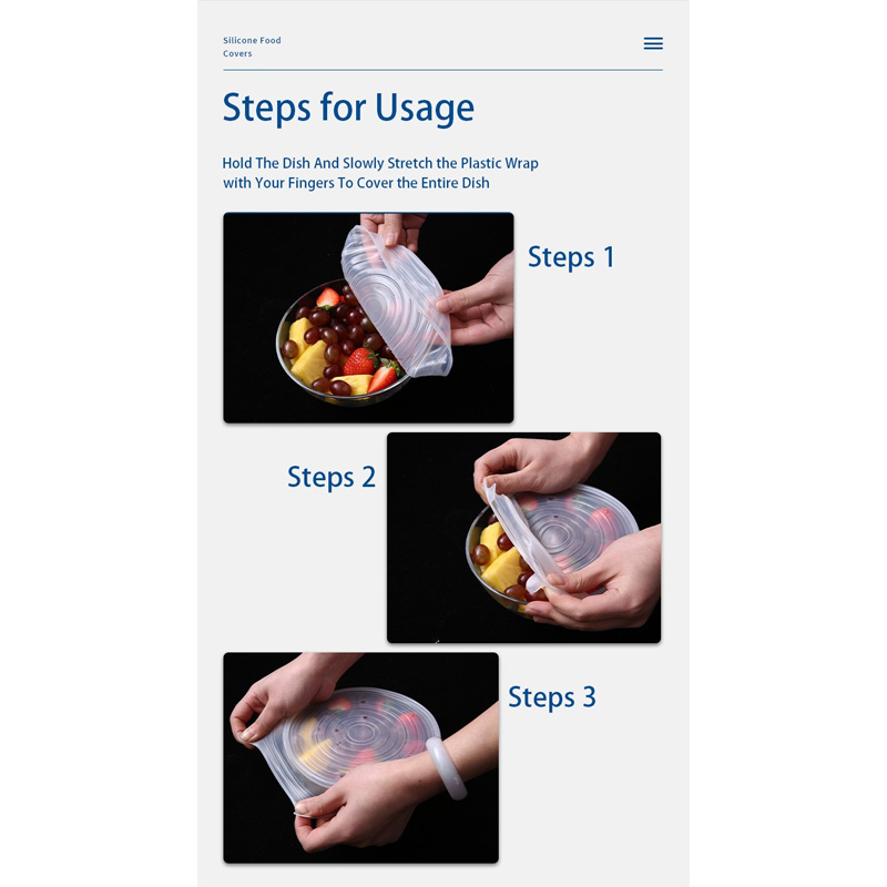 Picture of Food Grade 6 Pack Silicone Stretch Lids