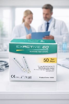 Picture of EXACTIVE EQ Glucose Test Strips (50 Test Strips)