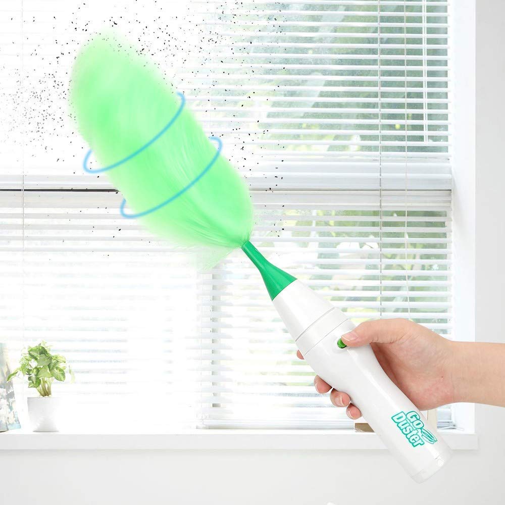 Picture of 1pcs  Electric Hand-held Wet and Dry Cleaning Duster Set, Batteries not Included (Standard Size, Green) Multicolor 