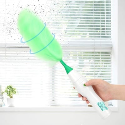Picture of 1pcs  Electric Hand-held Wet and Dry Cleaning Duster Set, Batteries not Included (Standard Size, Green) Multicolor 
