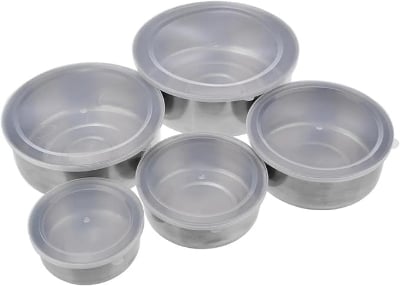 Picture of Food Storage Stainless Containers Set OF 5 Pieces With Lids Silver 