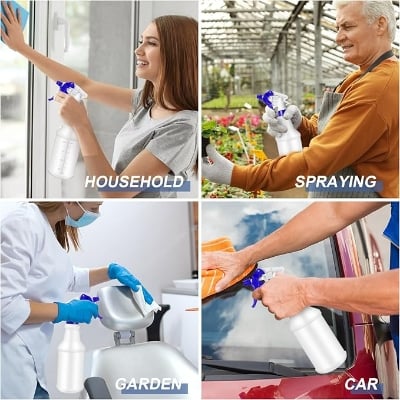 Picture of 1pcs Plastic Spray bottol nozzel Heavy Duty Spray nozzel for Cleaning Solutions Mist Spray nozzel with Label and Adjustable Nozzle for Plant Watering Multicolor 