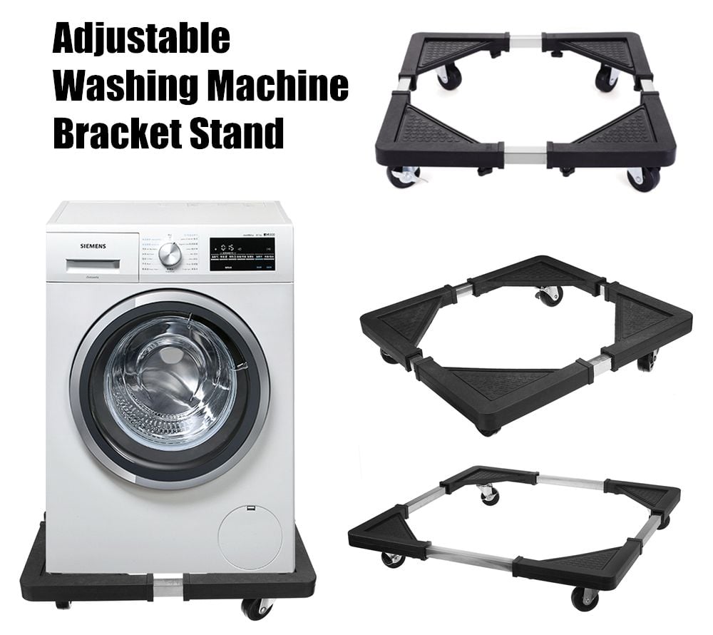 Picture of Roller Washing Machine Refrigerator Base Reinforced Retractable Movable Rack with Wheels Kitchen Fridge Base Bracket Multicolor 