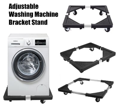 Picture of Roller Washing Machine Refrigerator Base Reinforced Retractable Movable Rack with Wheels Kitchen Fridge Base Bracket Multicolor 