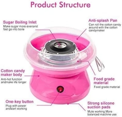 Picture of Portable Cotton Candy Machine Maker Small Electric DIY Cotton Sugar Floss Machine for Barbecue Picnic Wedding Children Birthday  