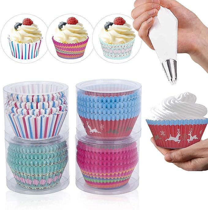 Picture of 100Pcs Cupcake Liner Baking Cup Cupcake Paper Muffin Cases Cake Box Cup Party Tray Decor Cake Multicolor 