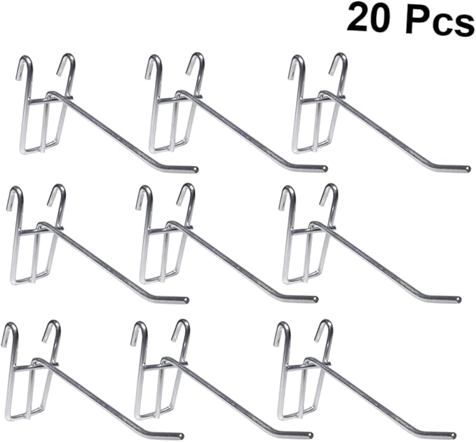 Picture of 3 Pc Pegboard Hook Organizer Kit Metal Shelf Hook Accessories for Storage or Display Supermarket Store Snack Food Grade Hook Furniture accessories Silver 