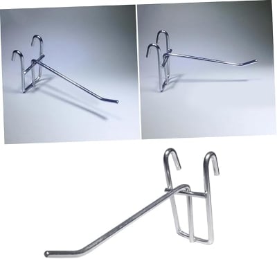 Picture of 3 Pc Pegboard Hook Organizer Kit Metal Shelf Hook Accessories for Storage or Display Supermarket Store Snack Food Grade Hook Furniture accessories Silver 