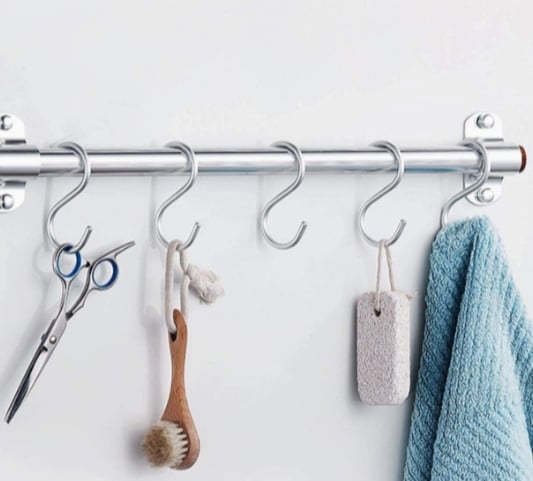 Picture of 5Pc S Stainless Steel Hanger Hook For Kitchen Bathroom Bedroom Hooks Silver 