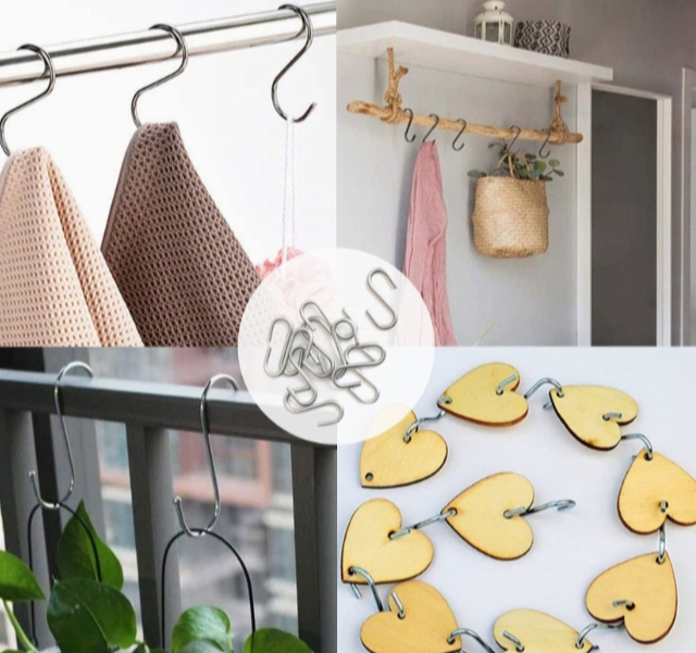 Picture of 5Pc S Stainless Steel Hanger Hook For Kitchen Bathroom Bedroom Hooks Silver 