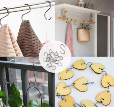 Picture of 5Pc S Stainless Steel Hanger Hook For Kitchen Bathroom Bedroom Hooks Silver 