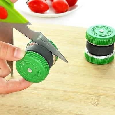 Picture of Compact High-Quality Kn-ife Sharpener with Double-Sided Grinding Wheel -Durable Kitchen Sharpening Tool Multicolor 