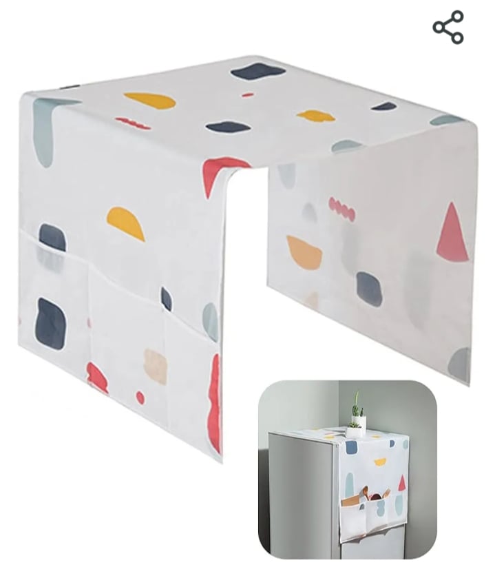 Picture of Fridge Top Covers Dust Proof Cover With Storage Bags Multicolor 