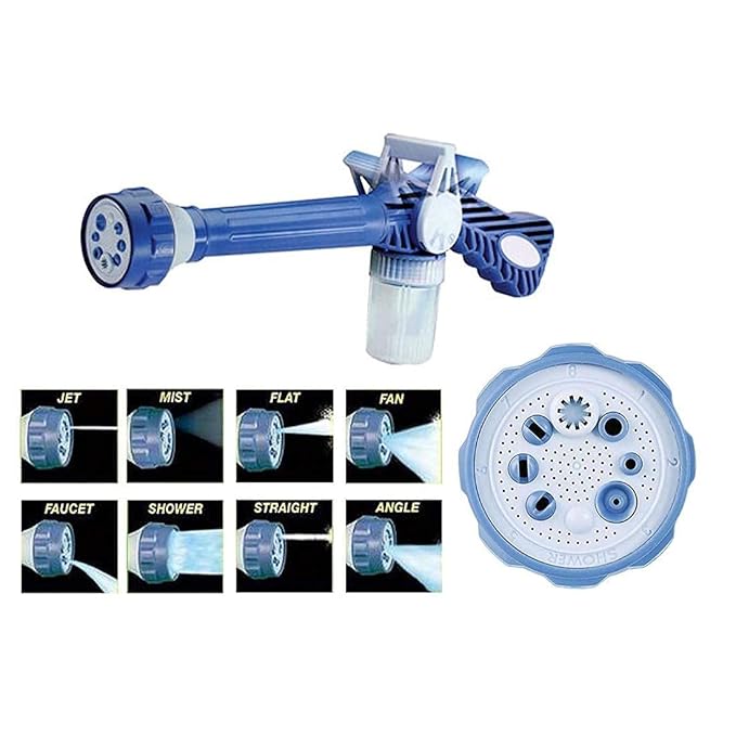 Picture of Water 8 in 1 Turbo Water Spray Gun for Car Washing/Gardening with inbuilt Soap Dispenser Tank  