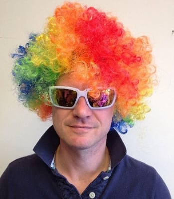 Picture of Multicolor Curly Afro Wig for Men, Festival Costume Accessory, Party Fun Hairpiece  