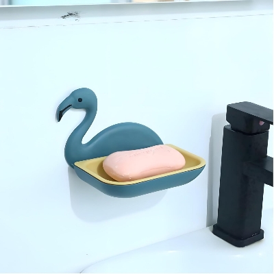 Picture of No Drill Sticky Soap Case Holder With Magic Sticker Bathroom Pvc Soap Case Holder Toilet Shower Soap Dish - 1 pcs Brush Holder -soap holder Multicolor 