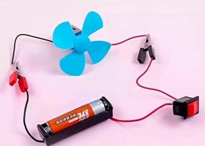 Picture of DIY Science Kit for Students, Electric Circuit Kit with Motor Fan Toy or for Project Work |Random Color| Black 