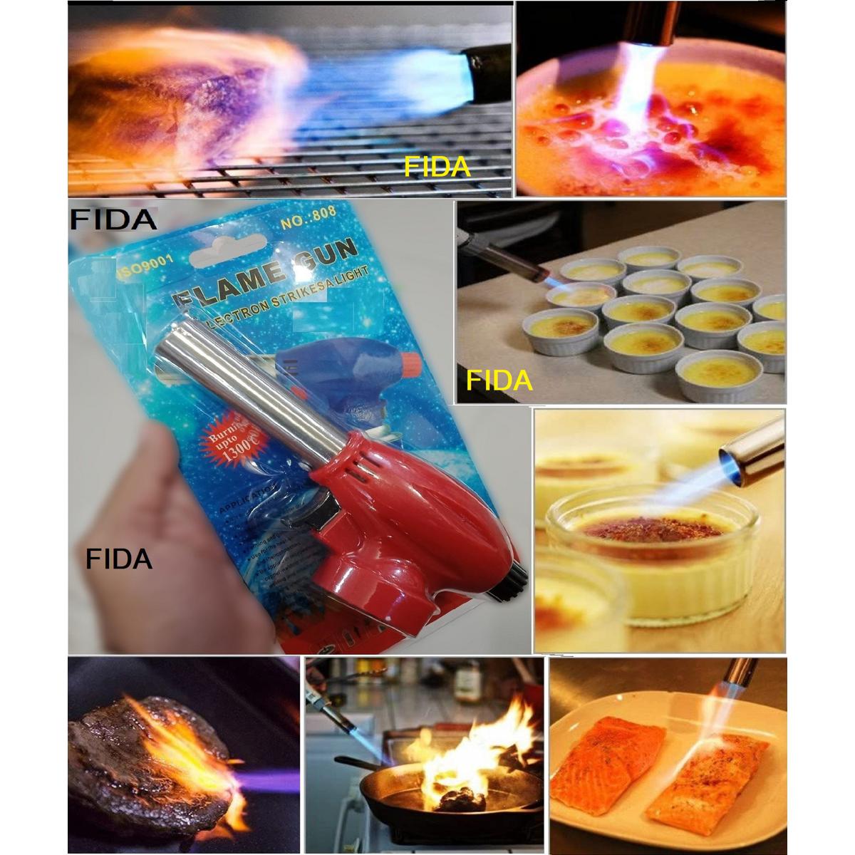 Picture of Butane Gas Blow Torch Burner Welding Auto Ignition Soldering BBQ Flame Thrower Kitchen Chief Camping Gas Torch Welding Lighter Butane Burner Portable Flame FireFor BBQ Multicolor 