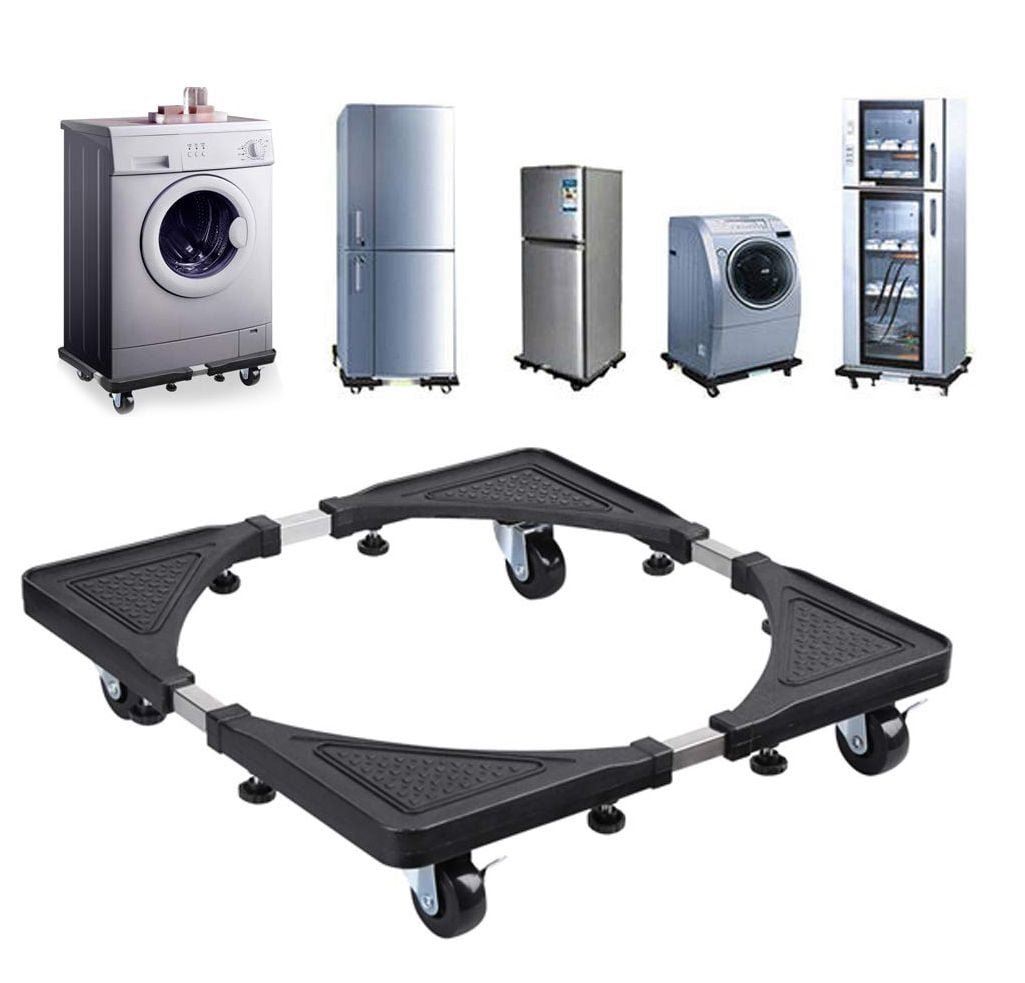 Picture of Movable Adjustable Base Stand Trolley for Washing Machine - load 138Kg black 