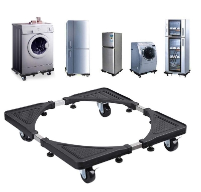 Picture of Movable Adjustable Base Stand Trolley for Washing Machine - load 138Kg black 