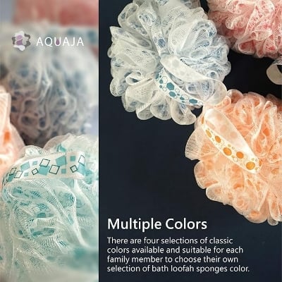 Picture of Bath Shower Loofah Sponge 60g Shower Ball Body Scrubber Exfoliating Bath Sponge Non-Toxic Material for Women and Men  