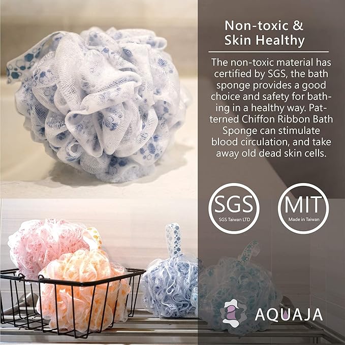 Picture of Bath Shower Loofah Sponge 60g Shower Ball Body Scrubber Exfoliating Bath Sponge Non-Toxic Material for Women and Men  