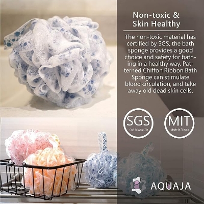 Picture of Bath Shower Loofah Sponge 60g Shower Ball Body Scrubber Exfoliating Bath Sponge Non-Toxic Material for Women and Men  
