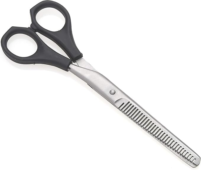 Picture of Professional Hair cutting barber and hair Thinning Scissors, Texturizing Shears Salon Razor Soft Easy Finger Inserts Black 