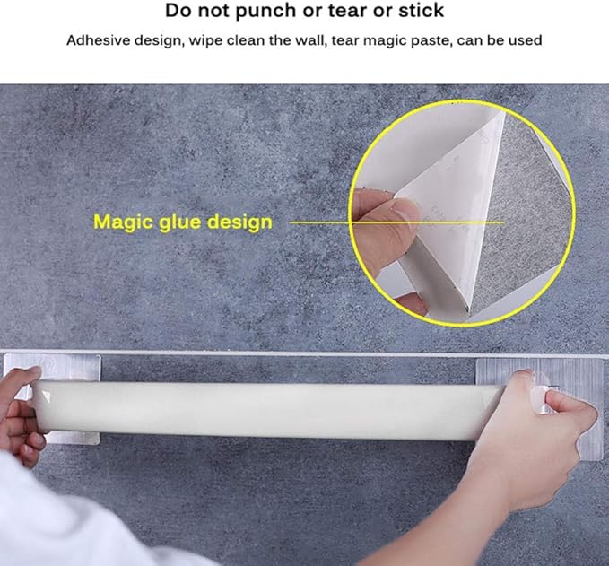 Picture of Wall Mounted Towel Rail Rack - Self-Adhesive, Punch-Free Plastic Towel Holder for Bathroom and Kitchen - Ideal Storage Solution Multicolor 