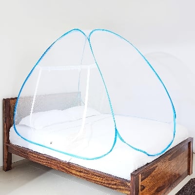 Picture of Mosquito Net Instant Double Bed Foldable Magic Mosari - Enjoy A Peaceful Night'S Sleep Instant And Foldable Mosquito Net For Double Beds Light blue 
