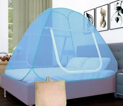 Picture of Mosquito Net Instant Double Bed Foldable Magic Mosari - Enjoy A Peaceful Night'S Sleep Instant And Foldable Mosquito Net For Double Beds Light blue 