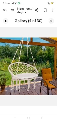 Picture of Fida Swing Hanging Chair Hammock for Garden Home Patio Yard White 