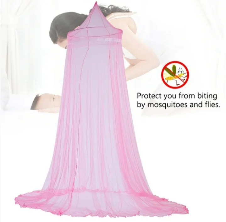 Picture of Ceiling Mosquito Net for single bed-গম্বুজ মশারি Pink 