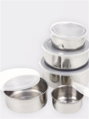 Picture of 5 PIECE STAINLESS STEEL BOWL SET Container set Silver 