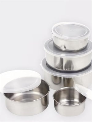 Picture of 5 PIECE STAINLESS STEEL BOWL SET Container set Silver 