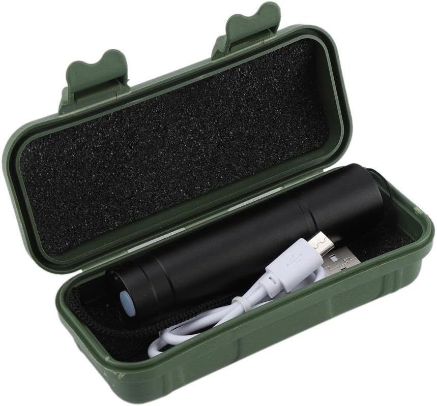 Picture of Electronic Lighter, LED Flashlight, USB Rechargeable Black Light, Waterproof, Small, Lightweight, Abrasion Resistant, Corrosion Resistant, Anti-Slip, Comfortable, Portable Night Work with Magnet Black 