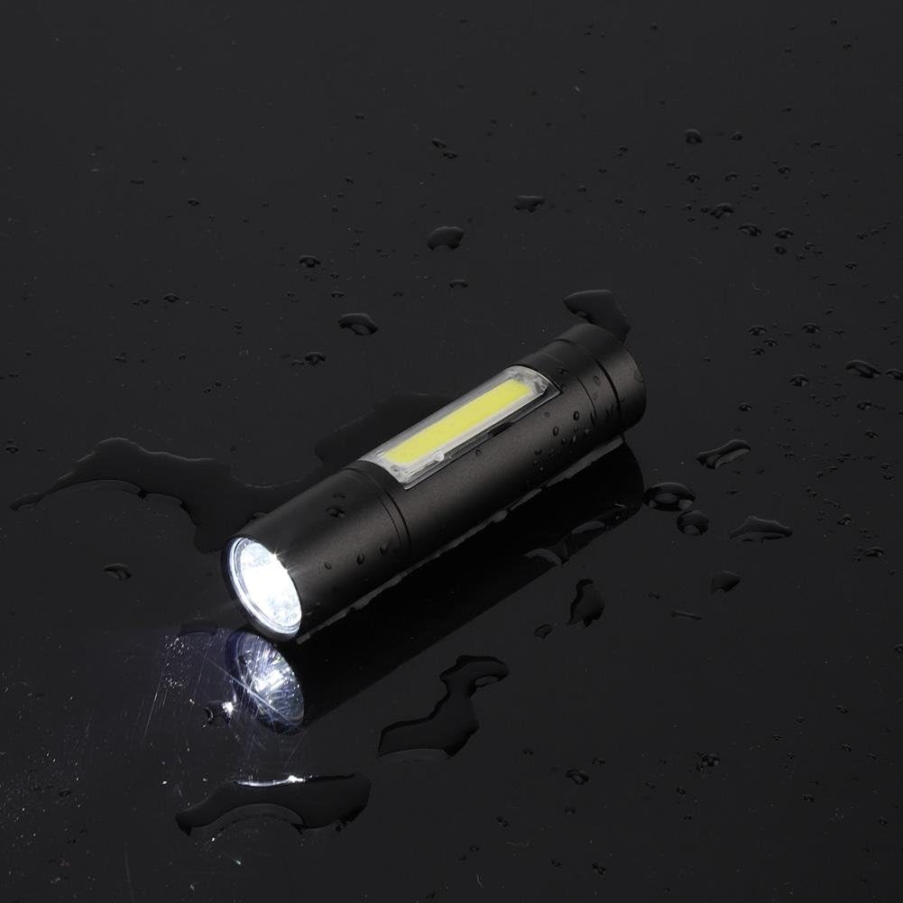 Picture of Electronic Lighter, LED Flashlight, USB Rechargeable Black Light, Waterproof, Small, Lightweight, Abrasion Resistant, Corrosion Resistant, Anti-Slip, Comfortable, Portable Night Work with Magnet Black 