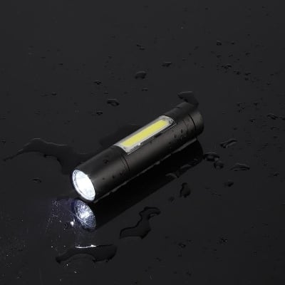 Picture of Electronic Lighter, LED Flashlight, USB Rechargeable Black Light, Waterproof, Small, Lightweight, Abrasion Resistant, Corrosion Resistant, Anti-Slip, Comfortable, Portable Night Work with Magnet Black 